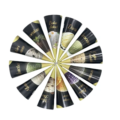 22 מעלות 65*167 מ"מ חרוט נייר נייר אלומיניום לרשת בתי קפה ומסעדות